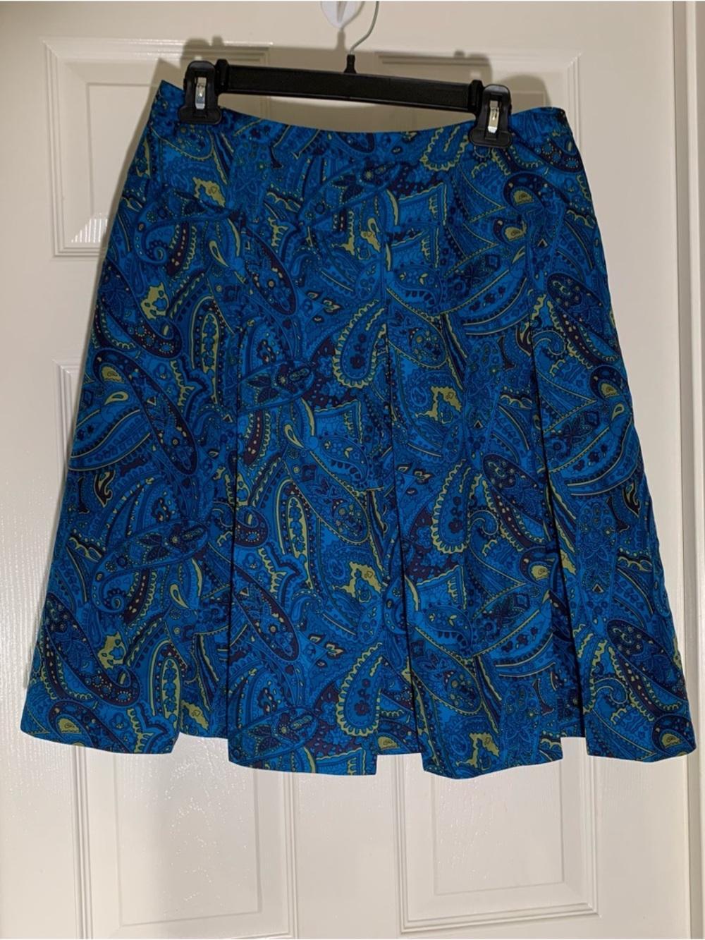 Studio G Paisley Circle Skirt with Blue, Black Gold & Teal Accents